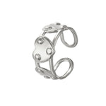 Stalen Verstelbare Open Ring - 3 Hartjes & Dots - One Size - ring280 - 76736 - Ringen kopen