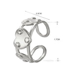 Stalen Verstelbare Open Ring - 3 Hartjes & Dots - One Size - ring280 - 76736 - Ringen kopen