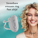 Stalen Verstelbare Open Ring - Bewerkte Ovaal 24mm - One Size - ring269 - 160712 - Ringen kopen