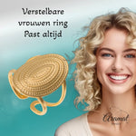 Stalen Verstelbare Open Ring - Bewerkte Ovaal 24mm - One Size - ring269 - 160712 - Ringen kopen