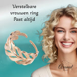 Stalen Verstelbare Open Ring - Blaadje - One Size - ring289 - 161467 - Ringen kopen