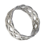 Stalen Verstelbare Open Ring - Gevlochten Motief - One Size - ring315 - 161794 - Ringen kopen# - Zilverkleur - alles - bali