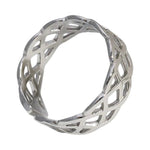 Stalen Verstelbare Open Ring - Gevlochten Motief - One Size - ring315 - 161794 - Ringen kopen# - Zilverkleur - alles - bali