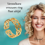 Stalen Verstelbare Open Ring - Gevlochten Motief - One Size - ring295 - 161795 - Ringen kopen