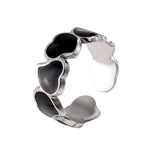 Stalen Verstelbare Open Ring - Hartjes & Zwart Emaille - One Size - ring286 - 73912 - Ringen kopen