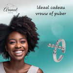 Stalen Verstelbare Open Ring - Kruis van Dots - One Size - ring300 - 161595 - Ringen kopen