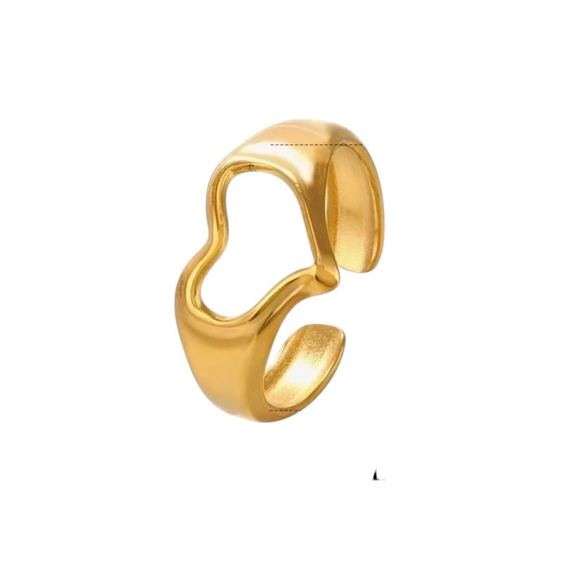 Stalen Verstelbare Open Ring - Open Hartje - One Size - ring287 - 76744 - Ringen kopen