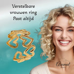 Stalen Verstelbare Open Ring - Open Hartjes - One Size - ring263 - 73901 - Ringen kopen