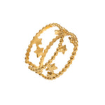 Stalen Verstelbare Open Ring - Sterretjes & Dots - One Size - ring277 - 161335 - Ringen kopen