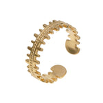 Stalen Verstelbare Open Ring - Streepjes & Dots - One Size - ring275 - 161457 - Ringen kopen