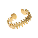 Stalen Verstelbare Open Ring - Streepjes & Dots - One Size - ring276 - 161456 - Ringen kopen