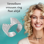 Stalen Verstelbare Open Ring - V - Shape & Dots - One Size - ring282 - 80112 - Ringen kopen