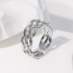 Stalen Verstelbare Open Ring - Wave Motief - One Size - ring284 - 161789 - Ringen kopen