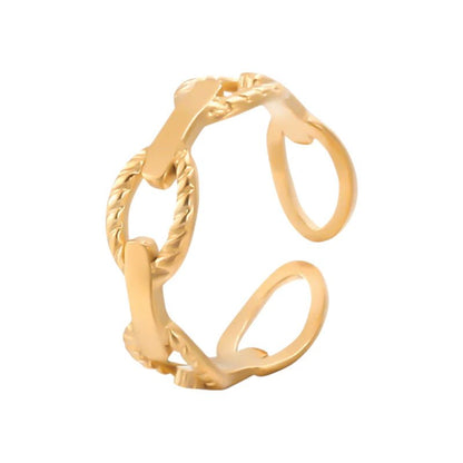 Stalen Verstelbare Open Schakel Ring - One Size - RVS - ring251 - 161437 - Ringen kopen