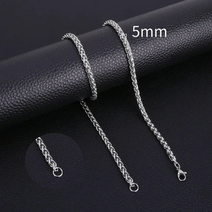 Collier queue de renard en acier inoxydable 60 cm – 7 mm