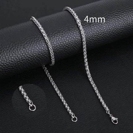 Collier queue de renard en acier inoxydable 60 cm – 7 mm