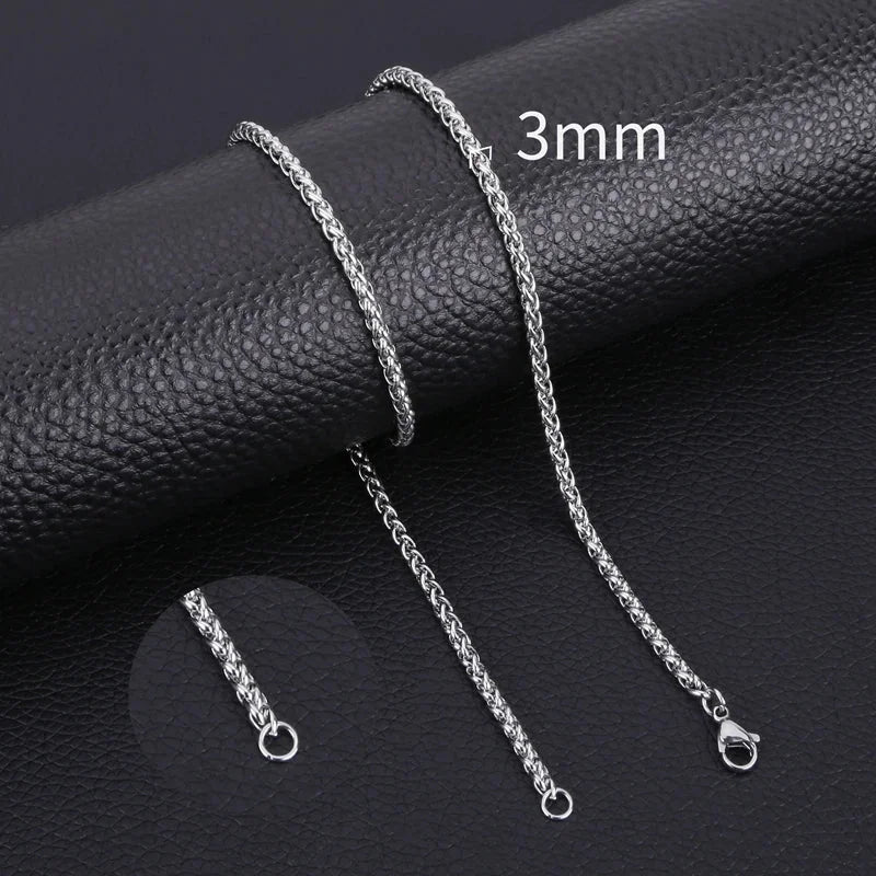Collier queue de renard en acier inoxydable 60 cm – 7 mm