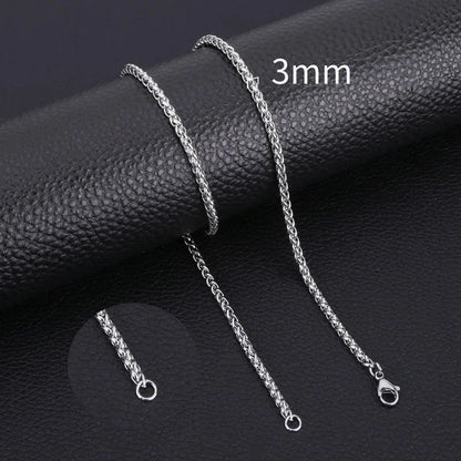 Collier queue de renard en acier inoxydable 60 cm – 7 mm