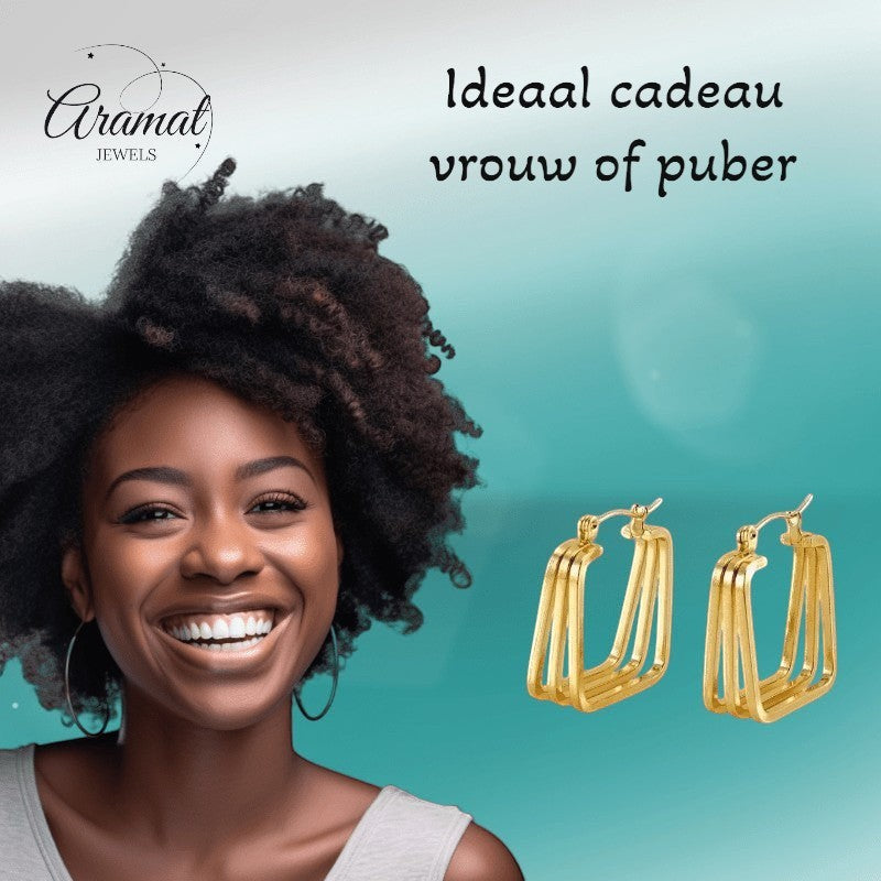Statement oorringen dames vierkant - 27mm - oor6400 - 69932 - Oorringen kopen# - 27mm - alles - cadeau