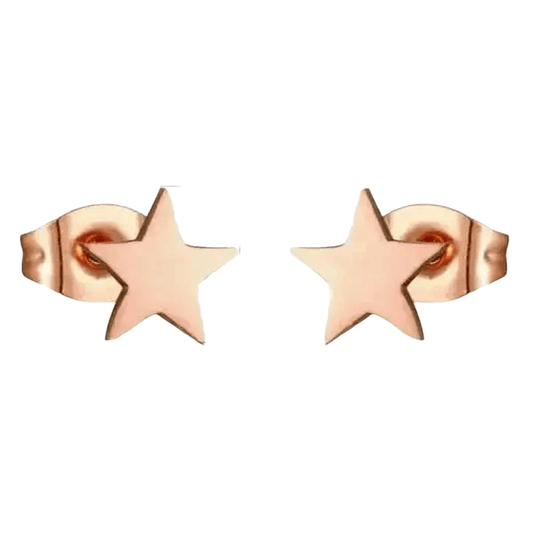 Ster oorstekers rosegoud staal – 7mm tijdloos - Aramat Jewels - Oorbellen - cadeautip