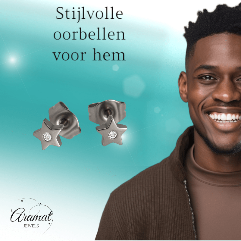 Ster oorstekers zilverkleur kristal – 6mm sprankel - Aramat Jewels - Oorbellen - cadeautip