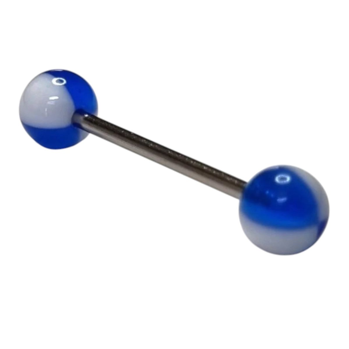 Een paar blauwe en witte ballen