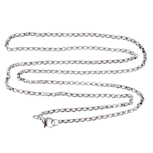 Stylish Silver-Colored Steel Rolo Chain