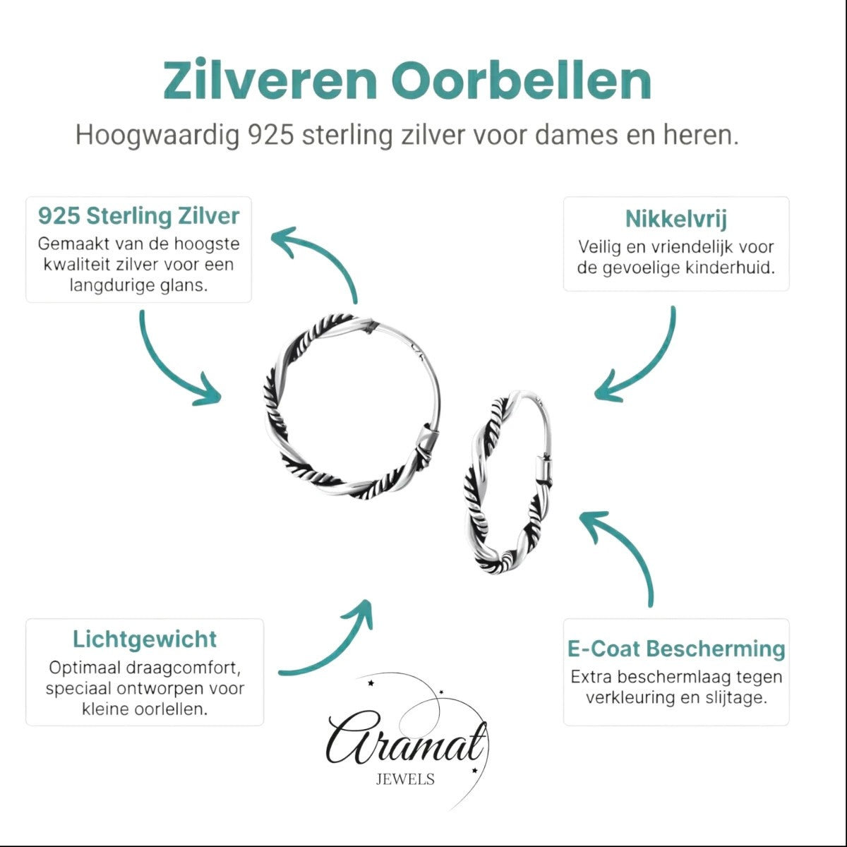Tijdloze Bali Hoepeloorringen 16mm - Aramat Jewels - Oorringen - cadeautip