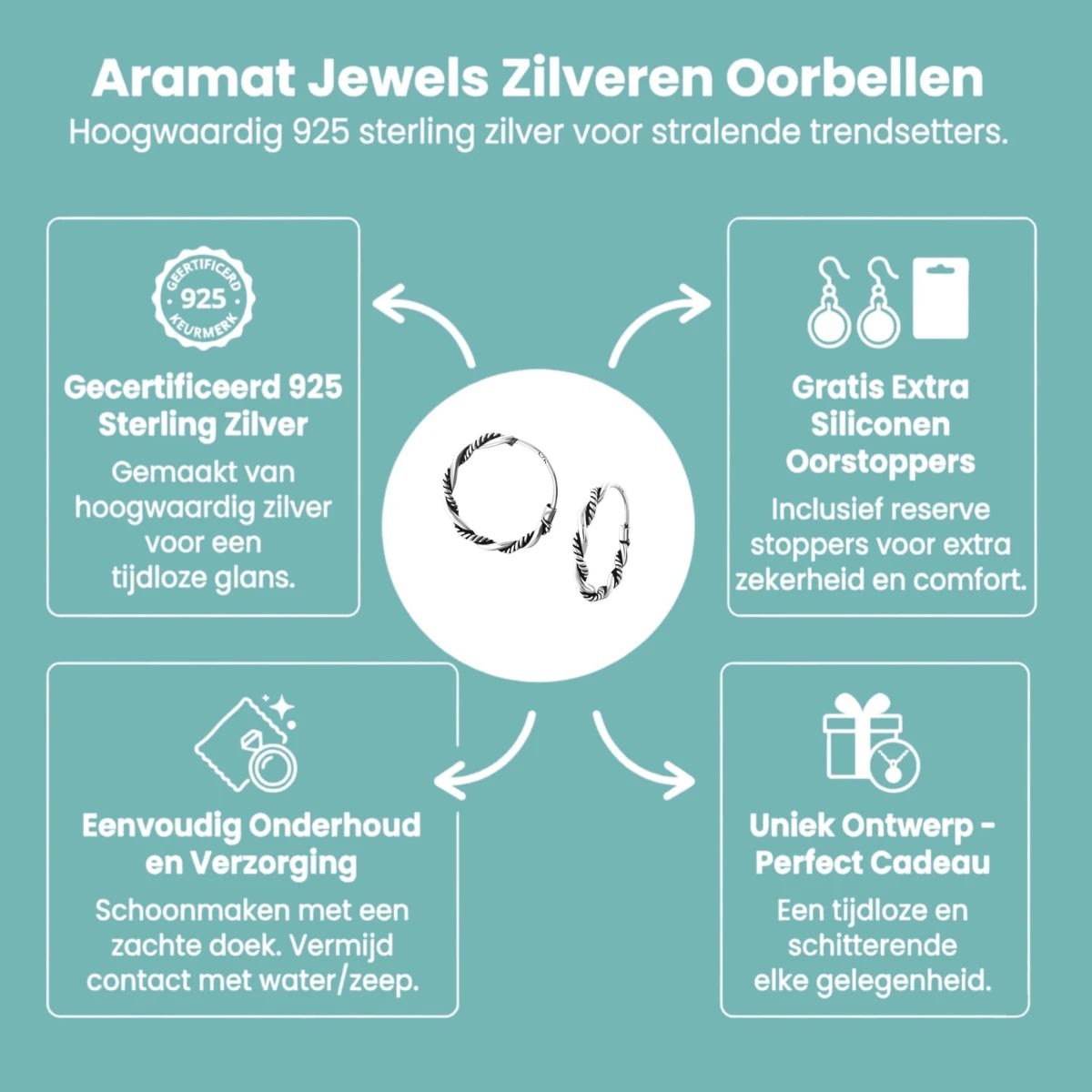 Tijdloze Bali Hoepeloorringen 16mm - Aramat Jewels - Oorringen - cadeautip