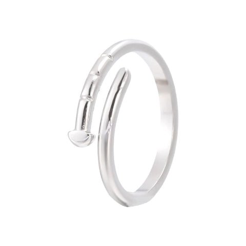 Tijdloze Open Ring met Spijker Design (RVS 4 mm) - Aramat Jewels - Ringen - cadeautip