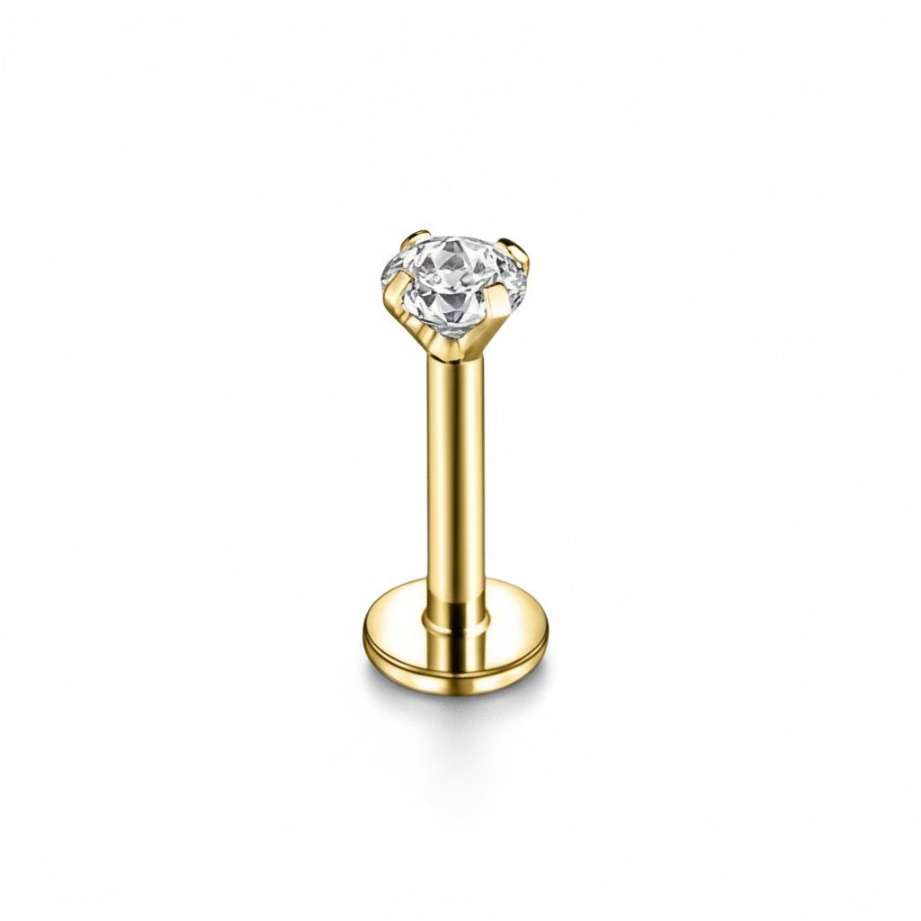 Tragus Helix Piercing – Goudkleur – Transparant Zirkonia - Aramat Jewels - Piercings - cadeautip
