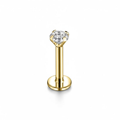 Tragus Helix Piercing – Goudkleur – Transparant Zirkonia - Aramat Jewels - Piercings - cadeautip