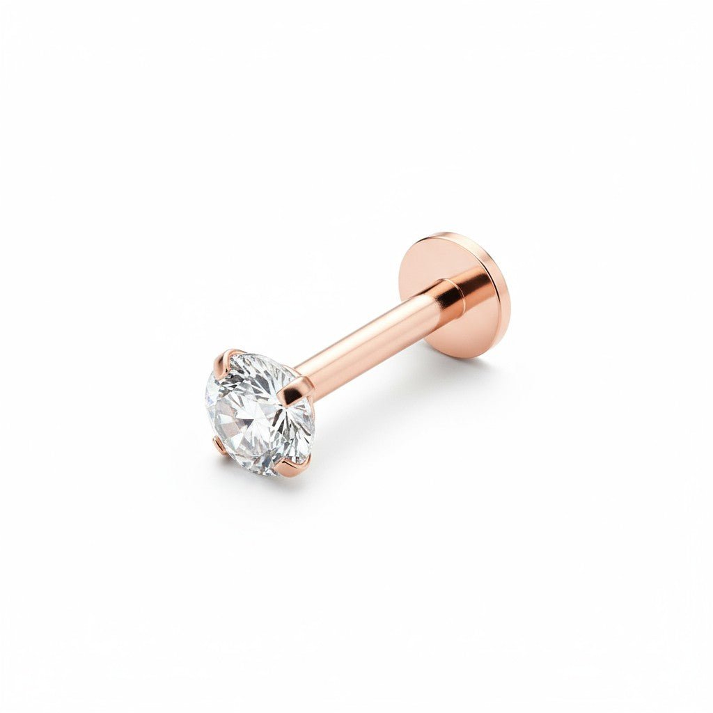 Tragus Helix Piercing – Roségoud – 6mm Staafje - Aramat Jewels - Piercings - cadeautip