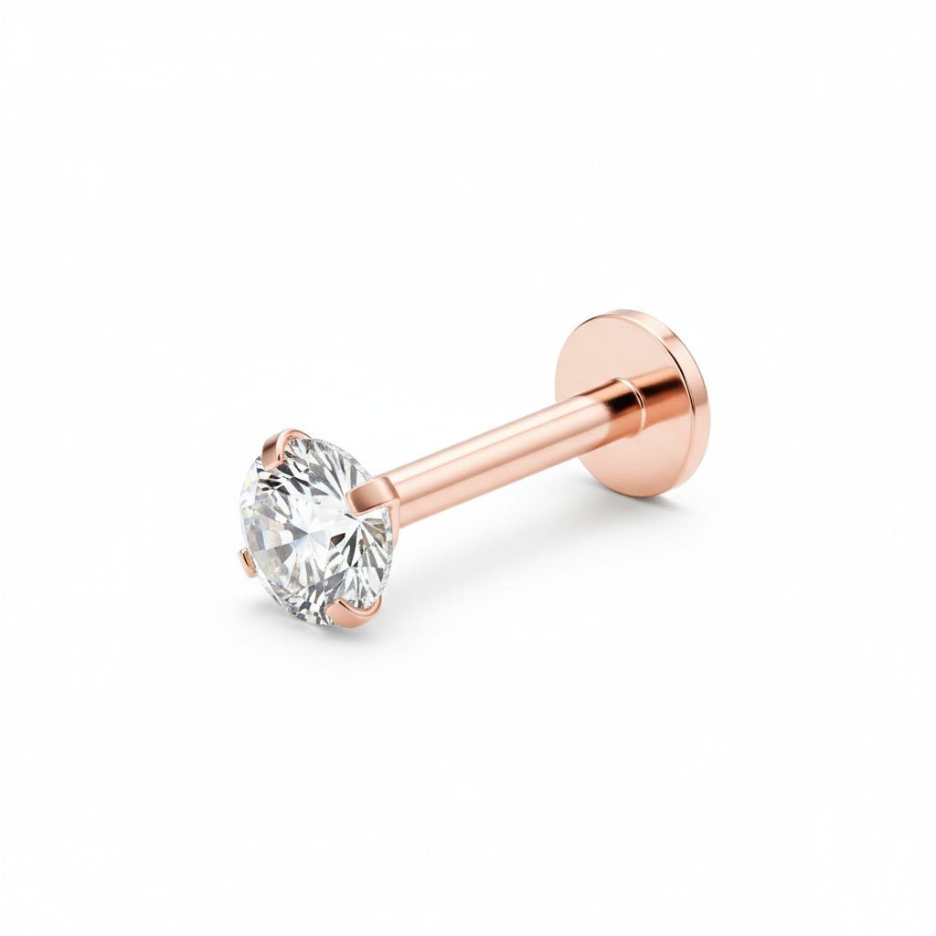 Tragus Helix Piercing – Roségoud – 6mm Staafje - Aramat Jewels - Piercings - cadeautip