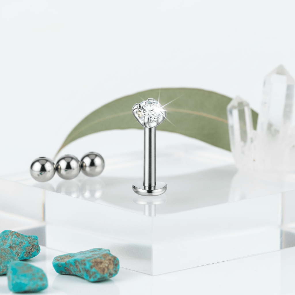 Tragus Helix Piercing Zilver AB Zirkonia 6mm 3mm - Aramat Jewels - Piercings - cadeautip