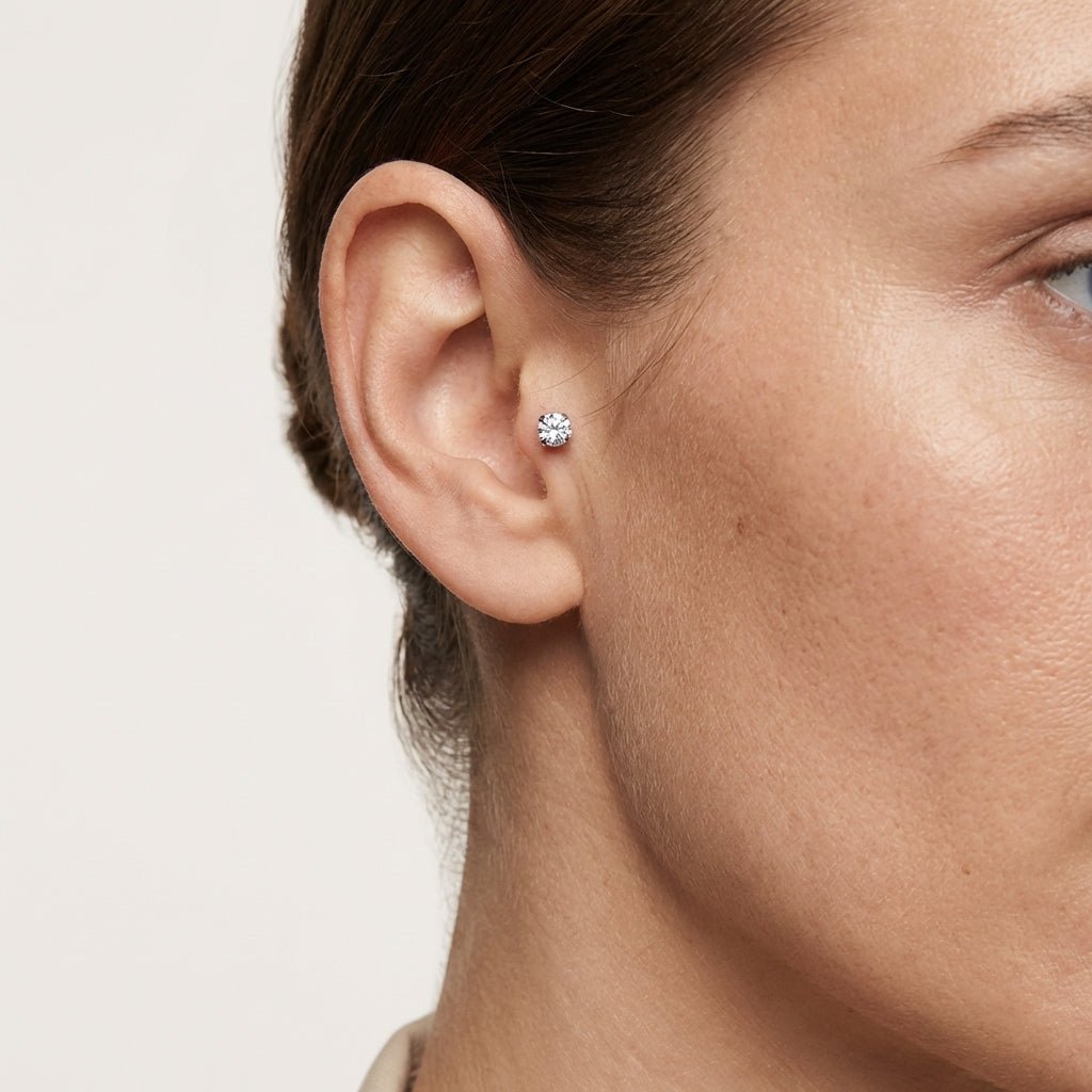 Tragus Helix Piercing Zilver AB Zirkonia 6mm 3mm - Aramat Jewels - Piercings - cadeautip