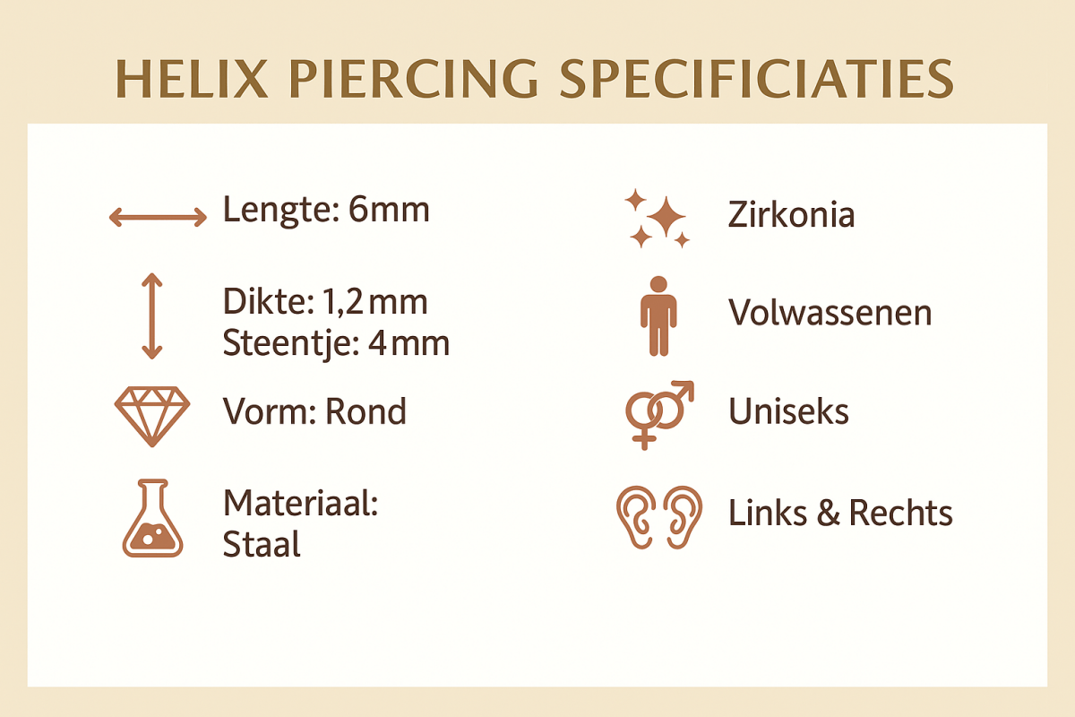 Tragus Helix Piercing – Zilverkleur – AB Zirkonia (4mm) - Aramat Jewels - Piercings - cadeautip