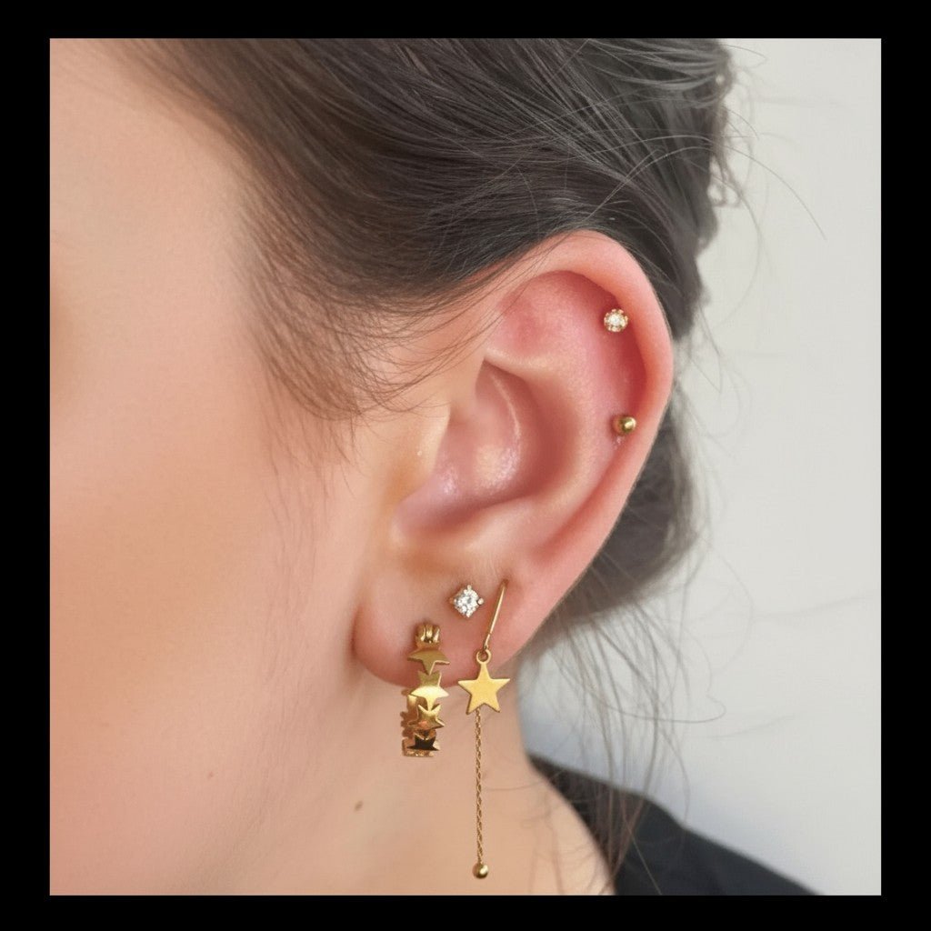 Tragus Helix Piercing – Zilverkleur – AB Zirkonia (4mm) - Aramat Jewels - Piercings - cadeautip