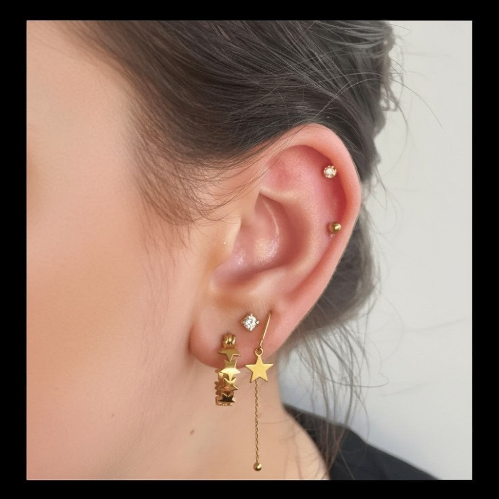 Tragus Helix Piercing – Zilverkleur – AB Zirkonia (4mm) - Aramat Jewels - Piercings - cadeautip