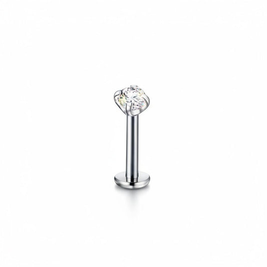 Tragus Helix Piercing – Zilverkleur – AB Zirkonia (4mm) - Aramat Jewels - Piercings - cadeautip