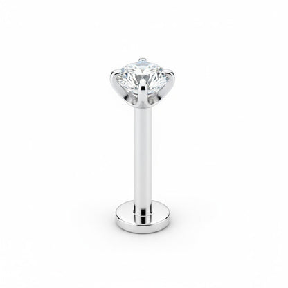 Tragus Helix Piercing – Zilverkleur – Transparant Zirkonia (4mm) - Aramat Jewels - Piercings - cadeautip