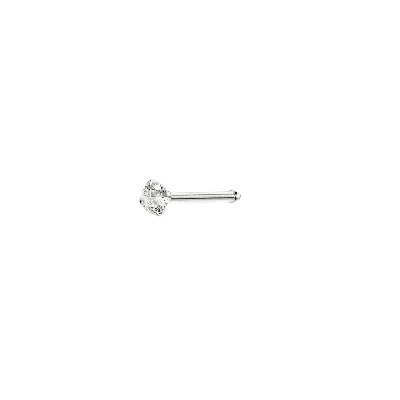 Stalen Neuspiercing Ronde Zirkonia 2mm – Recht Staafje Meerdere Kleuren