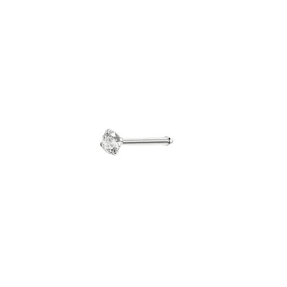 Stalen Neuspiercing Ronde Zirkonia 2mm – Recht Staafje Meerdere Kleuren