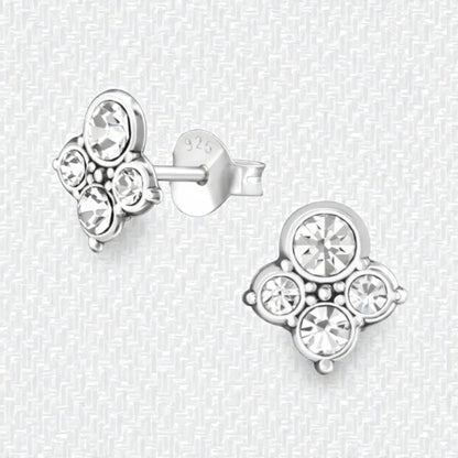 Transparante Kristal Oorbellen met 925 Zilver - Aramat Jewels - Oorbellen - cadeautip