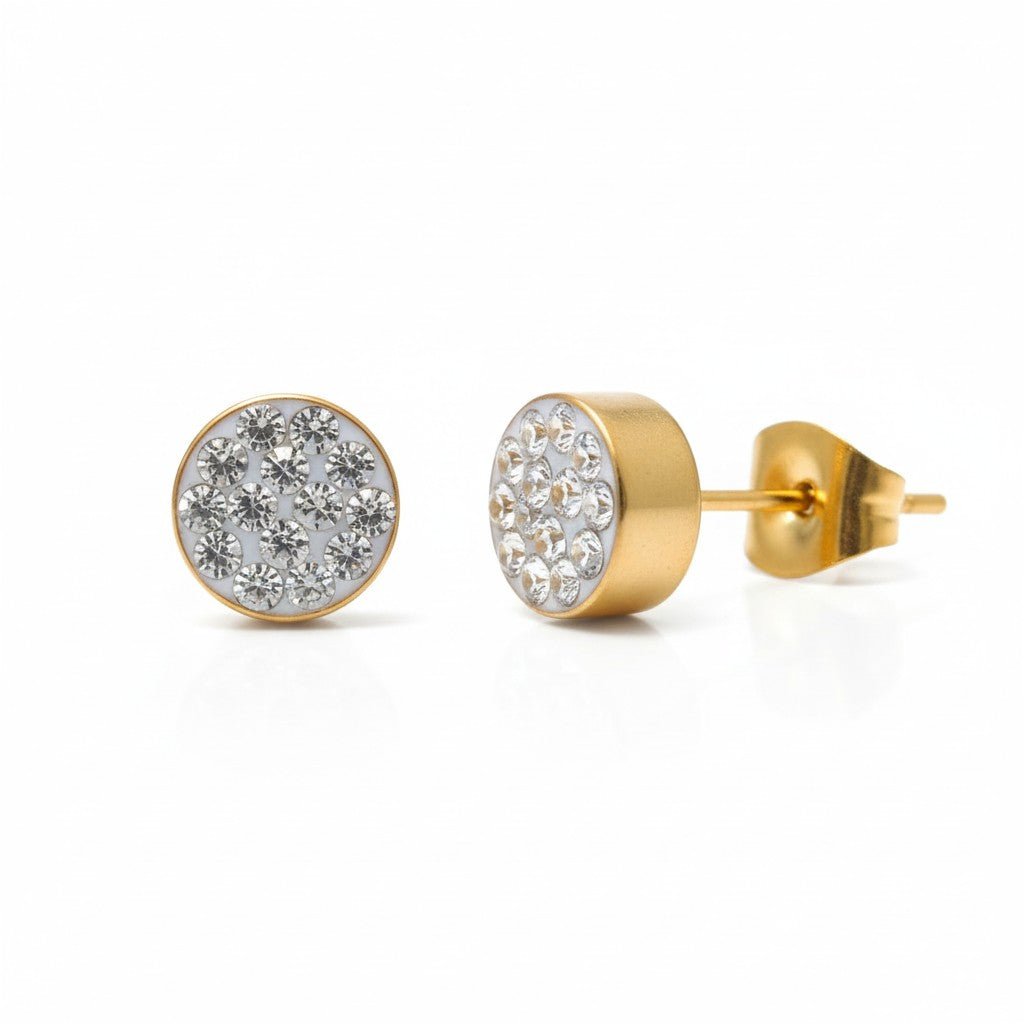 Transparante kristallen oorstekers 6 mm – goudkleurig - Aramat Jewels - Oorbellen - cadeautip