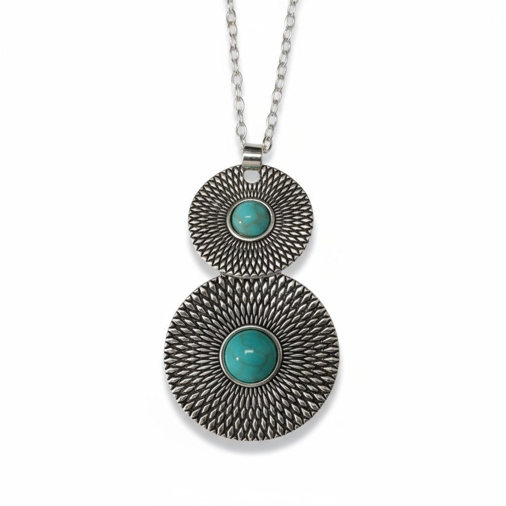 Trendy Bohemien Halsketting met Gemarmerde Steen - Aramat Jewels - Halskettingen - cadeautip
