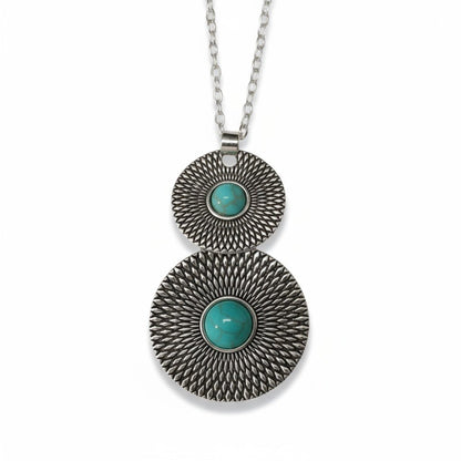 Trendy Bohemien Halsketting met Gemarmerde Steen - Aramat Jewels - Halskettingen - cadeautip
