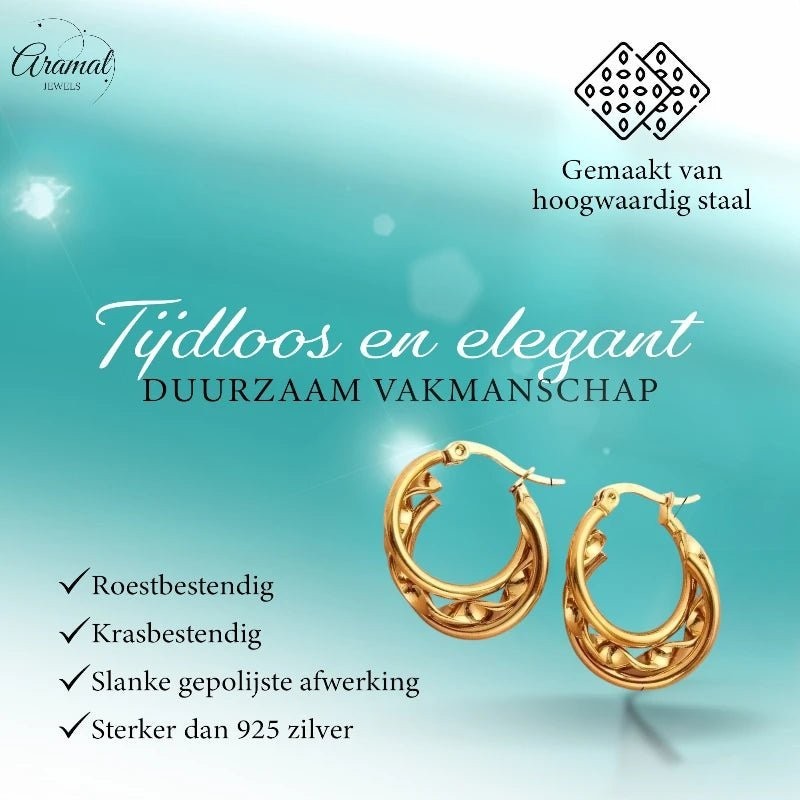 Triple Goudkleurige Oorringen Rond - 20x7mm - oor6293 - 647260 - Oorringen kopen# - 20mm - alles - cadeau