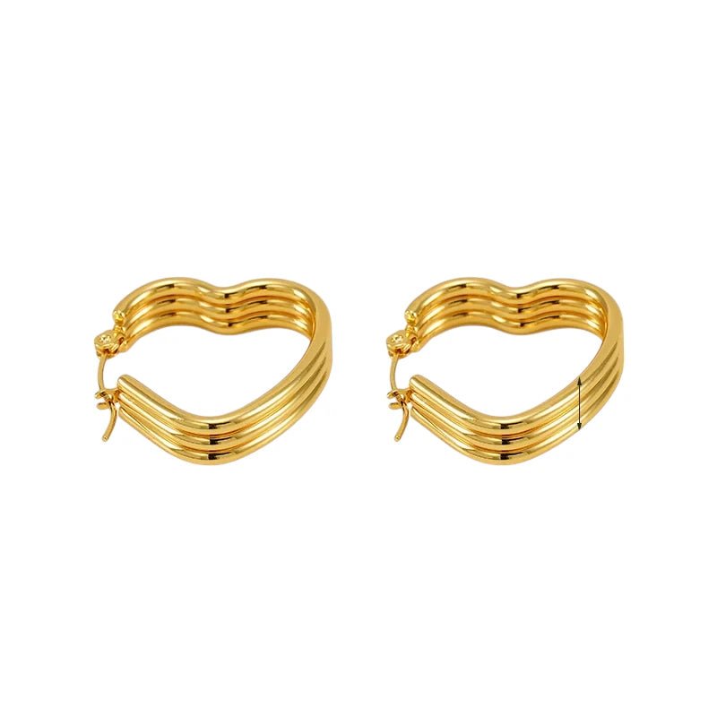 Triple Hart Oorringen Goudkleurig - Liefdevolle Statement - oor6283 - 827751 - Oorringen kopen# - 25mm - alles - cadeau