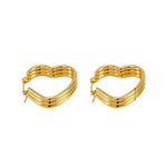 Triple Hart Oorringen Goudkleurig - Liefdevolle Statement - oor6283 - 827751 - Oorringen kopen# - 25mm - alles - cadeau